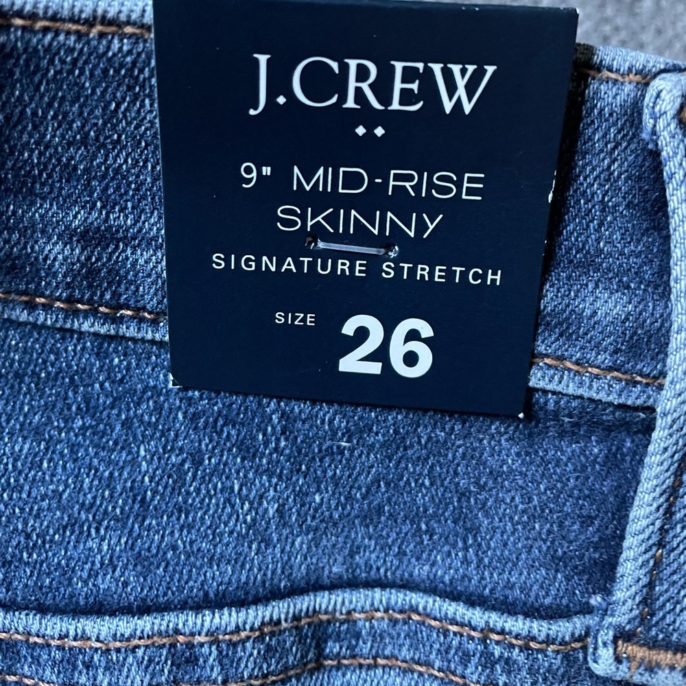 J. CREW 9” Mid-Rise Skinny, Signature Stretch,Size 26, NWT